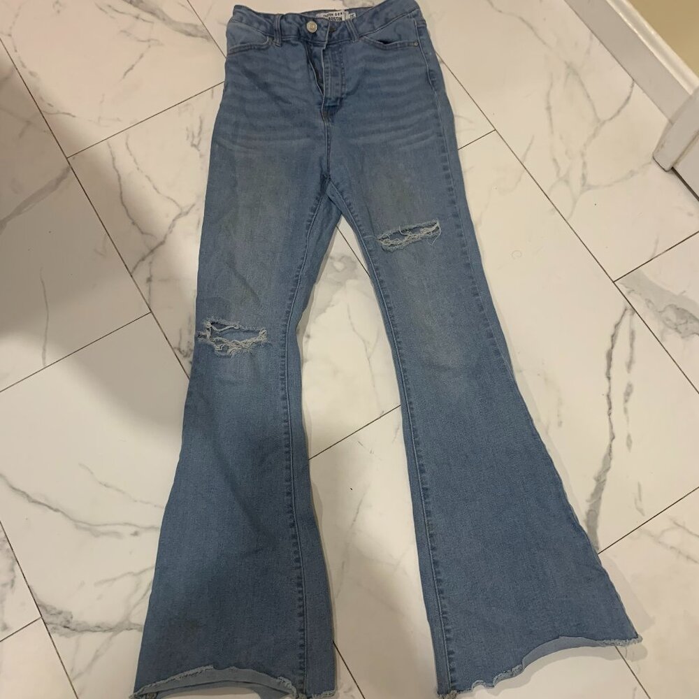 4/$15 Refuge Austin High Rise Flare Raw Hem Distressed Women's size 5